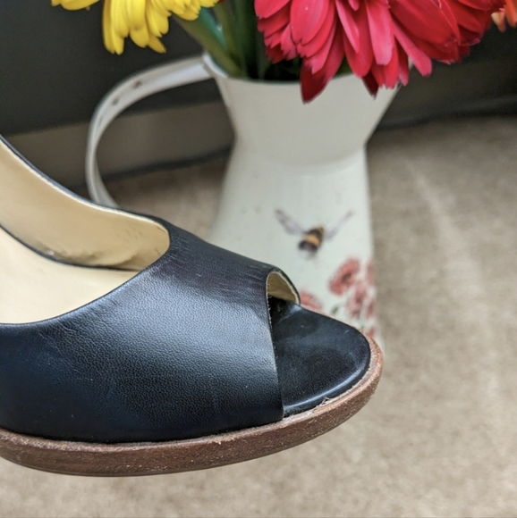 Faith Open Toe Sling Back Shoes, Black, Size 7/7.5 - Picture 9 of 15